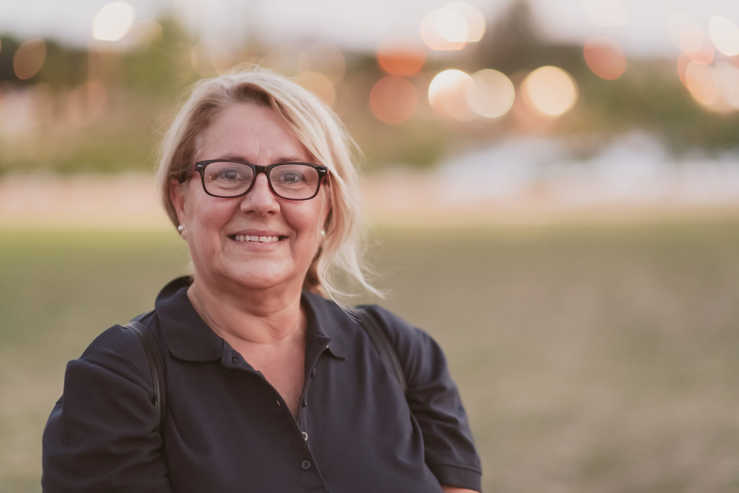 Portrait of an elderly woman with blonde hair