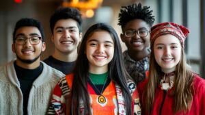 Diverse Group of Smiling Students 