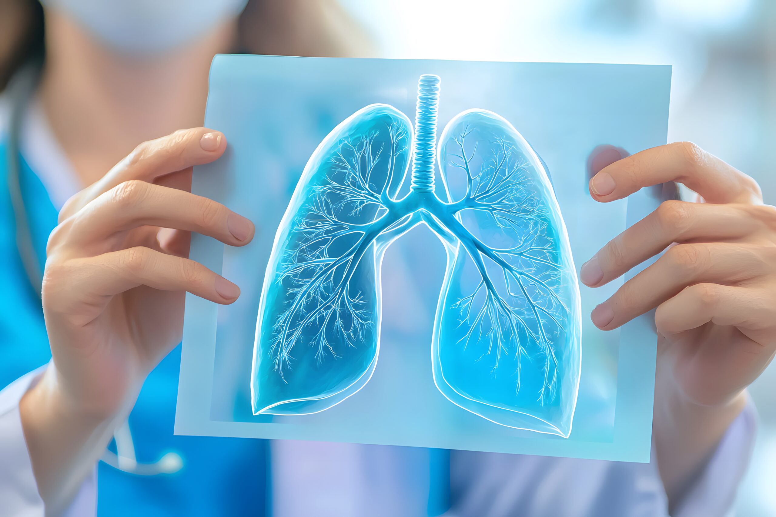 Doctor Examining Lungs Digital X Ray