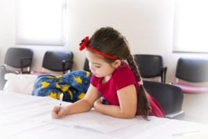 child writing