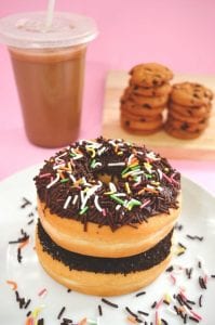 donuts, cookies and iced coffee