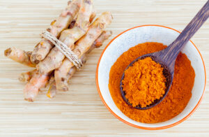 bowl of ground turmeric