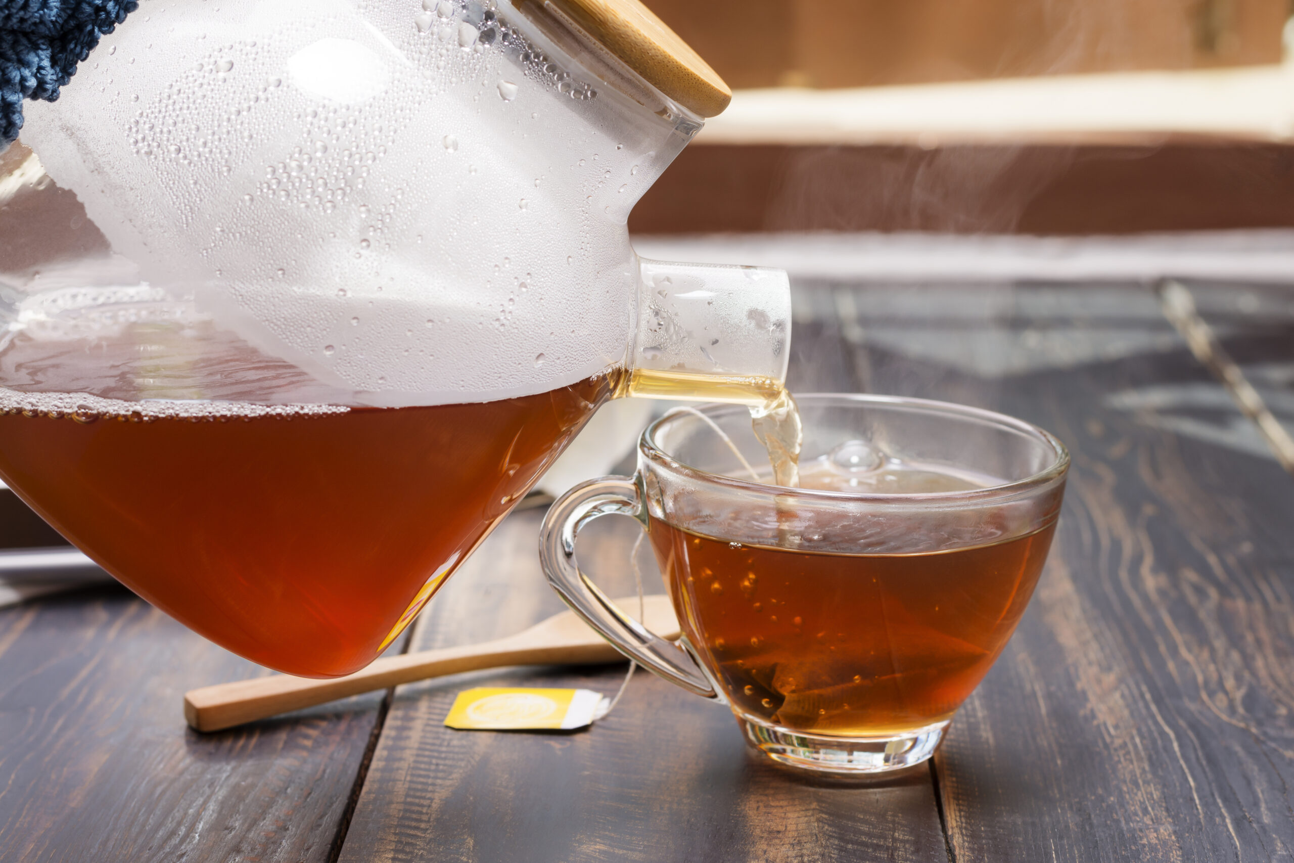 pouring a cup of tea