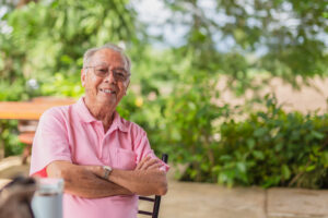elderly man smiling