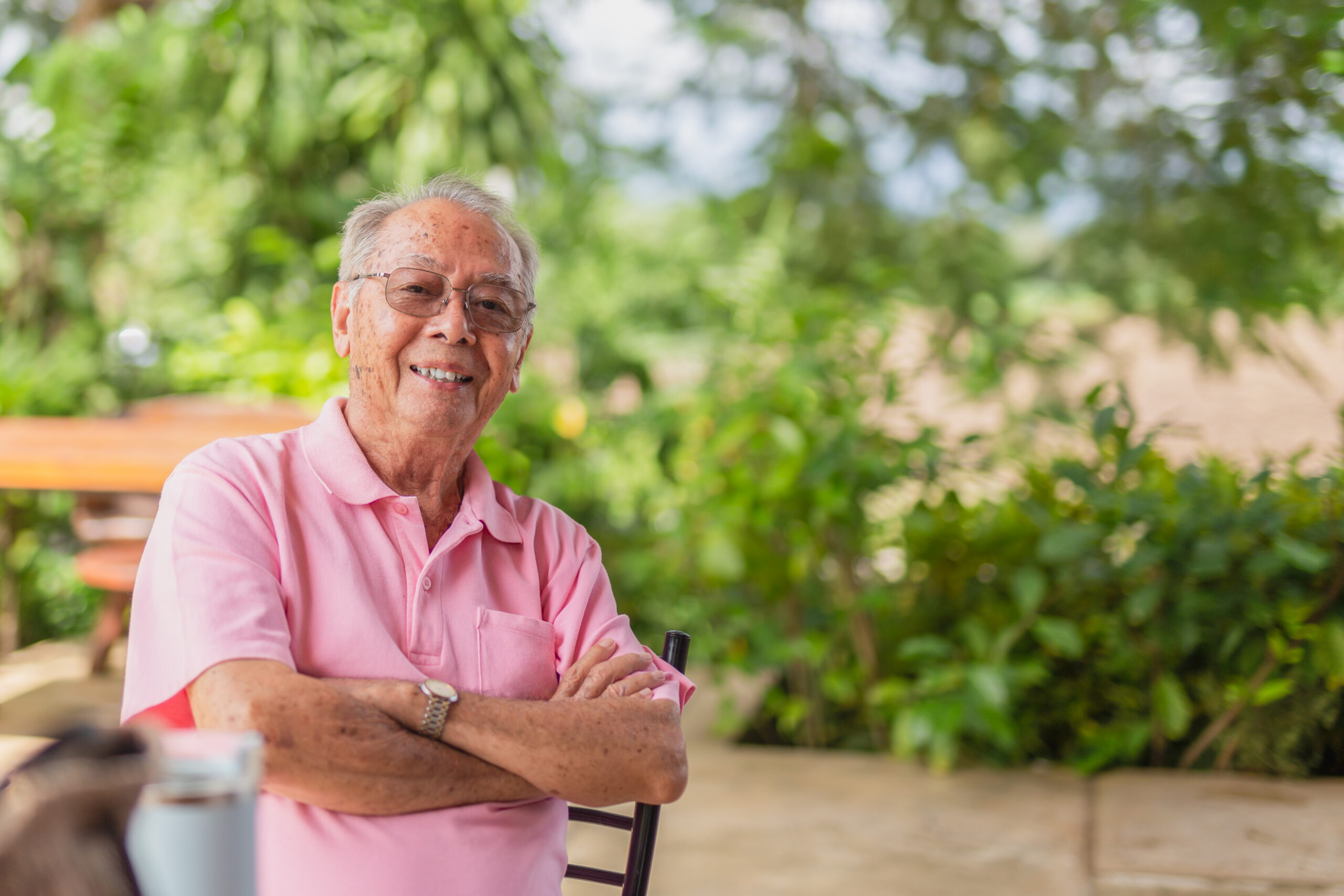 elderly man smiling