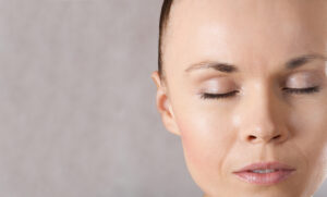 close up of woman's face