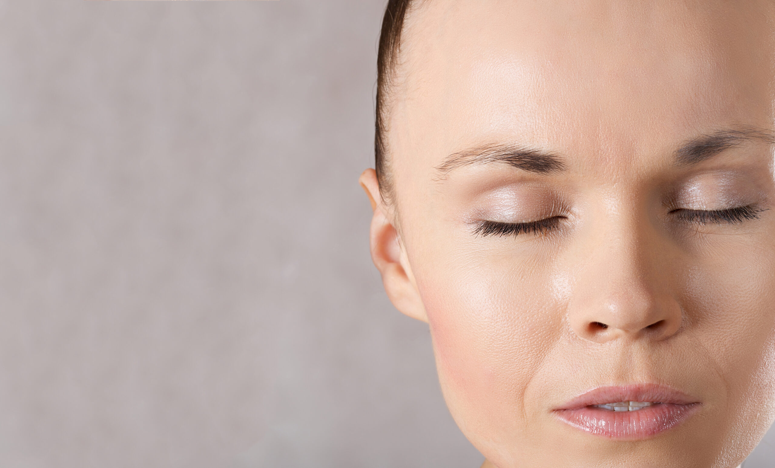 close up of woman's face